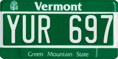 VT license plate YUR697