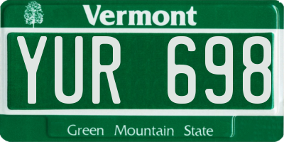 VT license plate YUR698