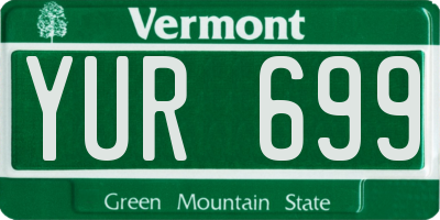VT license plate YUR699