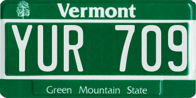 VT license plate YUR709