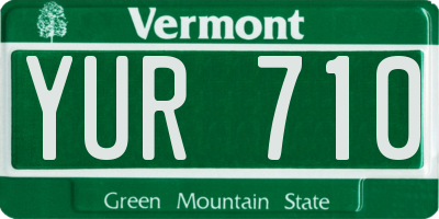 VT license plate YUR710