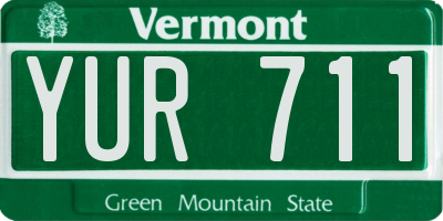 VT license plate YUR711