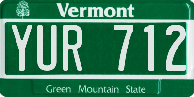 VT license plate YUR712