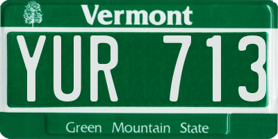 VT license plate YUR713
