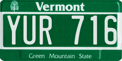 VT license plate YUR716
