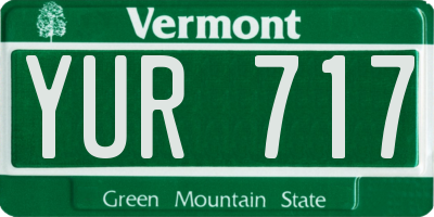 VT license plate YUR717