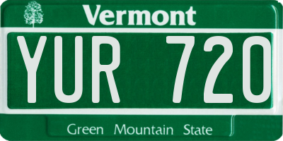 VT license plate YUR720