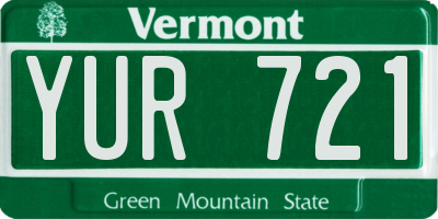 VT license plate YUR721