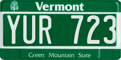 VT license plate YUR723