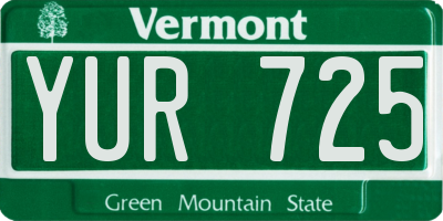 VT license plate YUR725