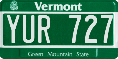 VT license plate YUR727