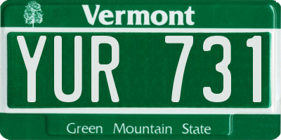 VT license plate YUR731