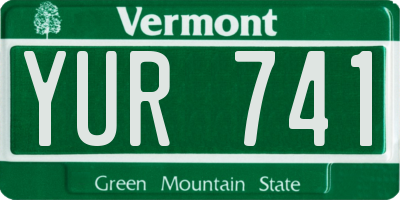 VT license plate YUR741