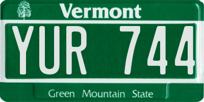 VT license plate YUR744