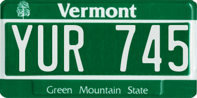 VT license plate YUR745