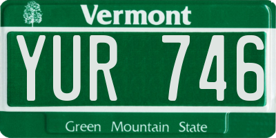 VT license plate YUR746