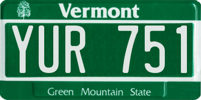 VT license plate YUR751