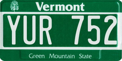 VT license plate YUR752