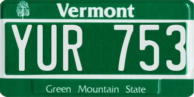 VT license plate YUR753