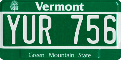 VT license plate YUR756