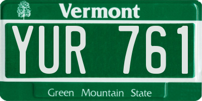 VT license plate YUR761
