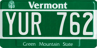 VT license plate YUR762