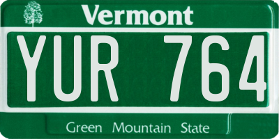 VT license plate YUR764