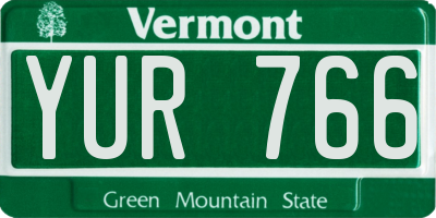 VT license plate YUR766
