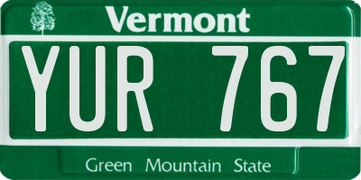 VT license plate YUR767
