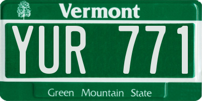 VT license plate YUR771