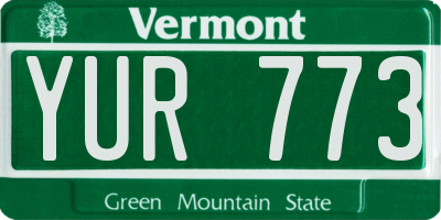 VT license plate YUR773