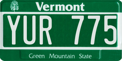 VT license plate YUR775