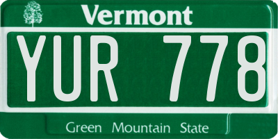 VT license plate YUR778