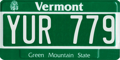VT license plate YUR779