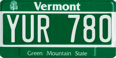 VT license plate YUR780