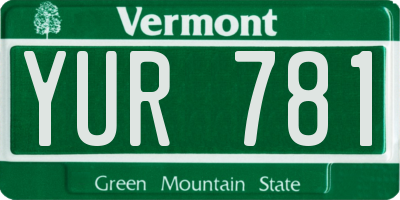 VT license plate YUR781
