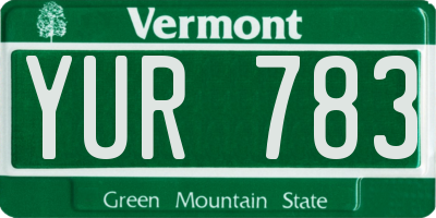 VT license plate YUR783