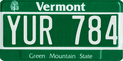 VT license plate YUR784