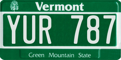 VT license plate YUR787