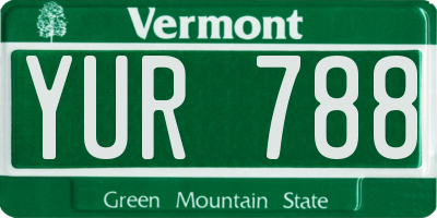VT license plate YUR788