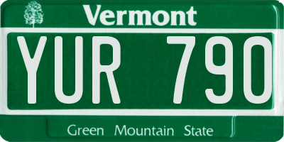 VT license plate YUR790