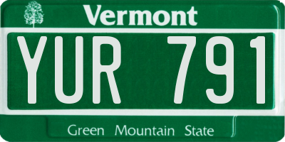 VT license plate YUR791