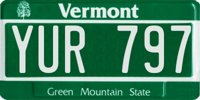 VT license plate YUR797