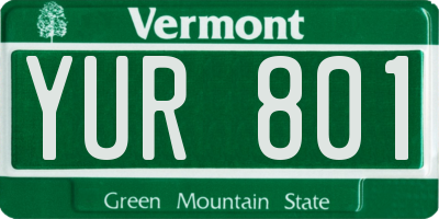 VT license plate YUR801