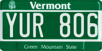 VT license plate YUR806