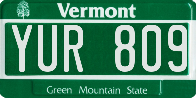 VT license plate YUR809