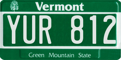VT license plate YUR812