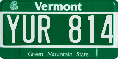 VT license plate YUR814