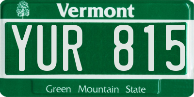 VT license plate YUR815