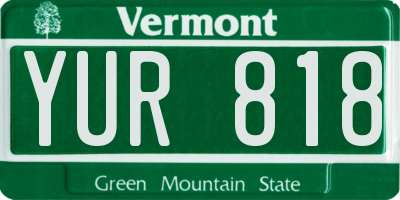 VT license plate YUR818